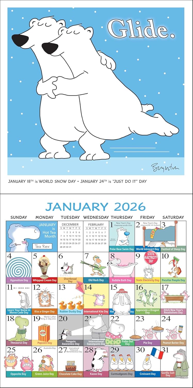 Sandra Boynton's Every Day's A Fabulous Holiday 2026 Wall Calendar 9781524898144_2