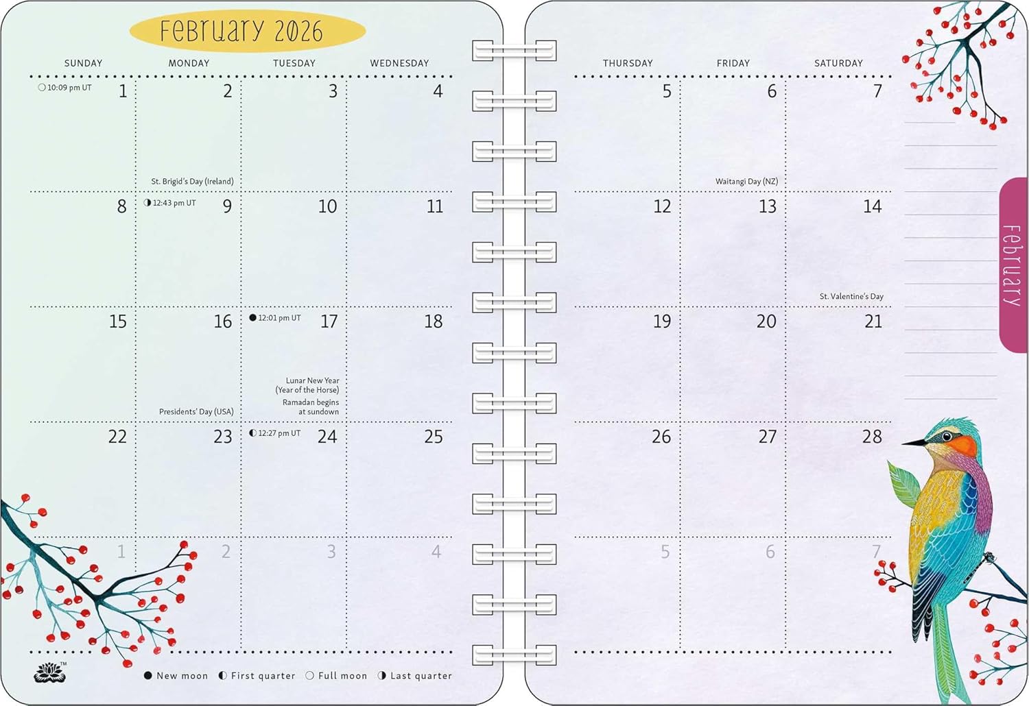 Birds Of A Feather 2026 Weekly Planner Calendar 9781524898151_3