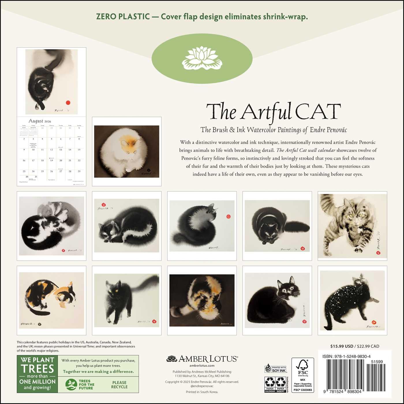 Artful Cat 2026 Wall Calendar 9781524898304_1