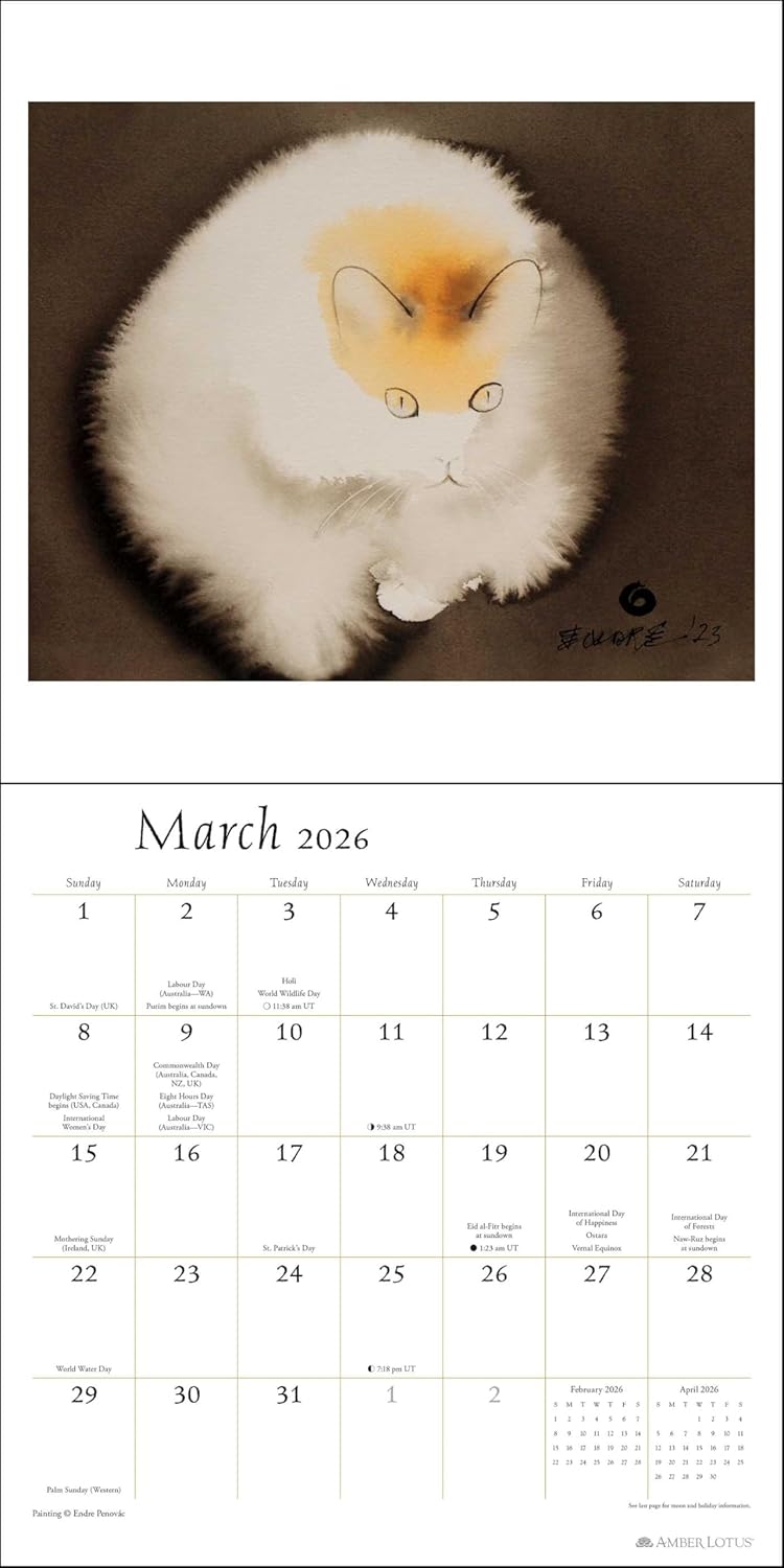 Artful Cat 2026 Wall Calendar 9781524898304_3