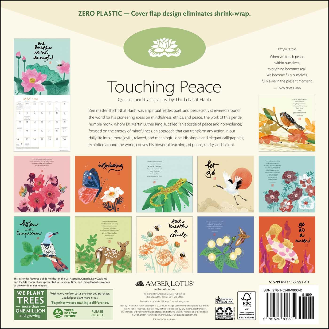 Thich Nhat Hanh 2026 Wall Calendar 9781524898632_1