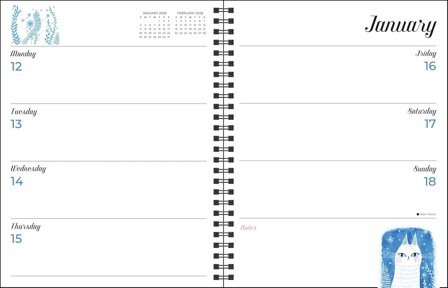 Feline 12-Month 2026 Monthly/Weekly Planner Calendar 9781524898854_3