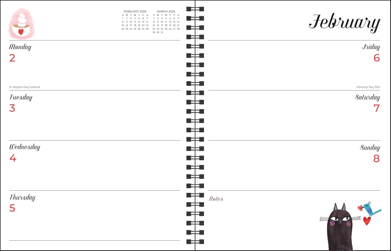 Feline 12-Month 2026 Monthly/Weekly Planner Calendar 9781524898854_4