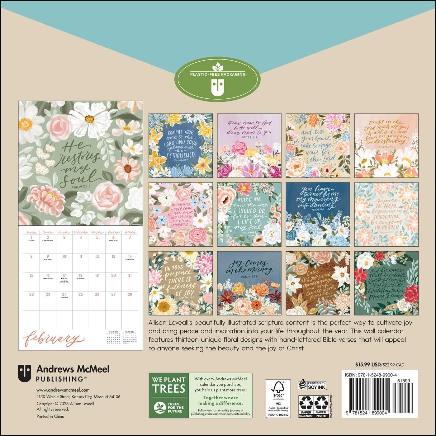 Scriptures And Florals 2026 Wall Calendar 9781524899004_1
