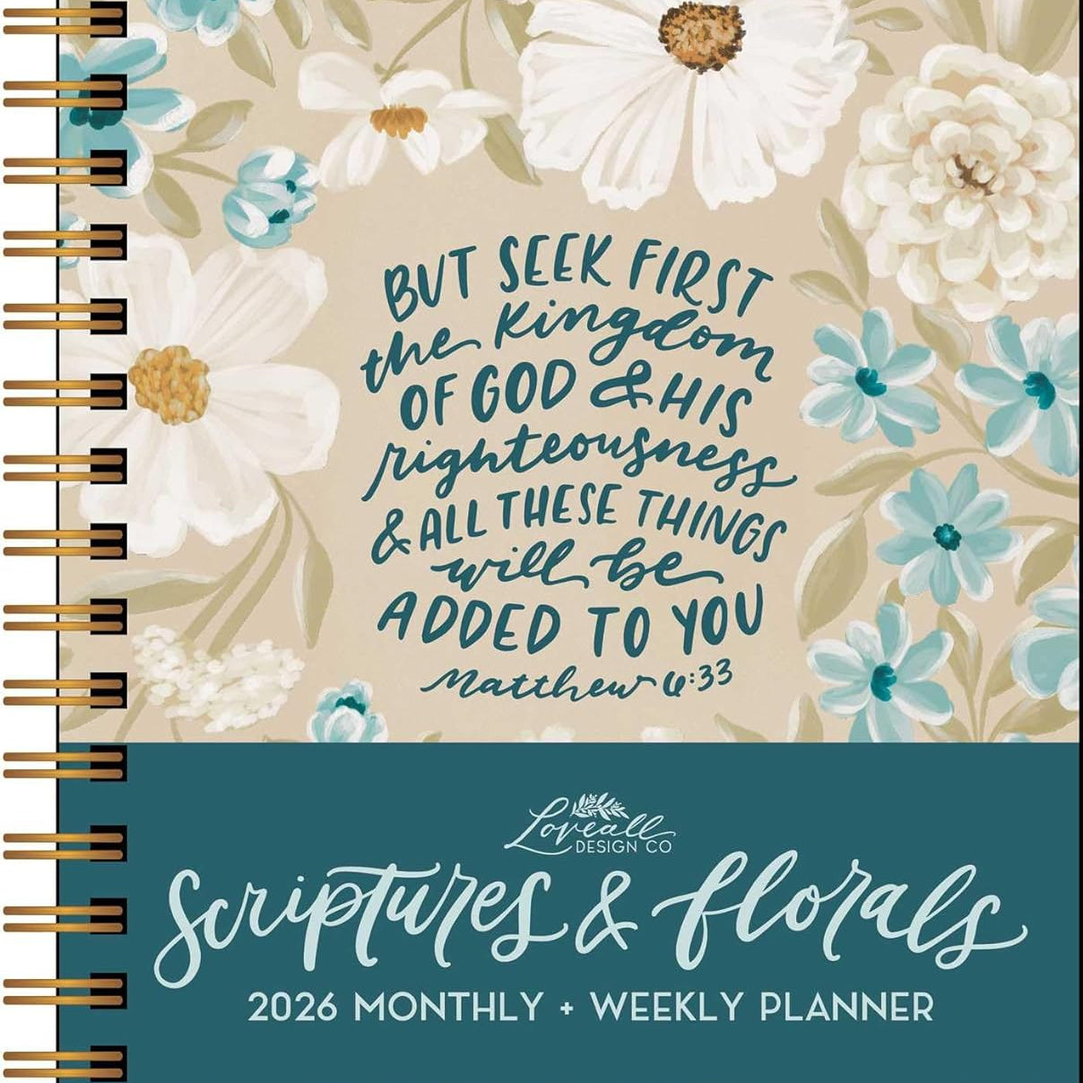 Scriptures And Florals 12-Month 2026 Hardcover Monthly/Weekly Planner Calendar 9781524899011