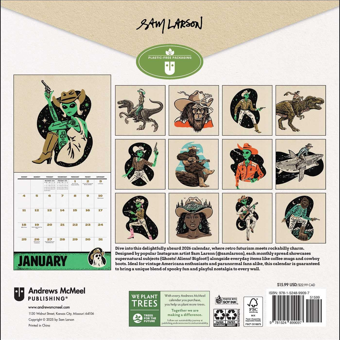 Weird, Weird West 2026 Wall Calendar 9781524899097_1