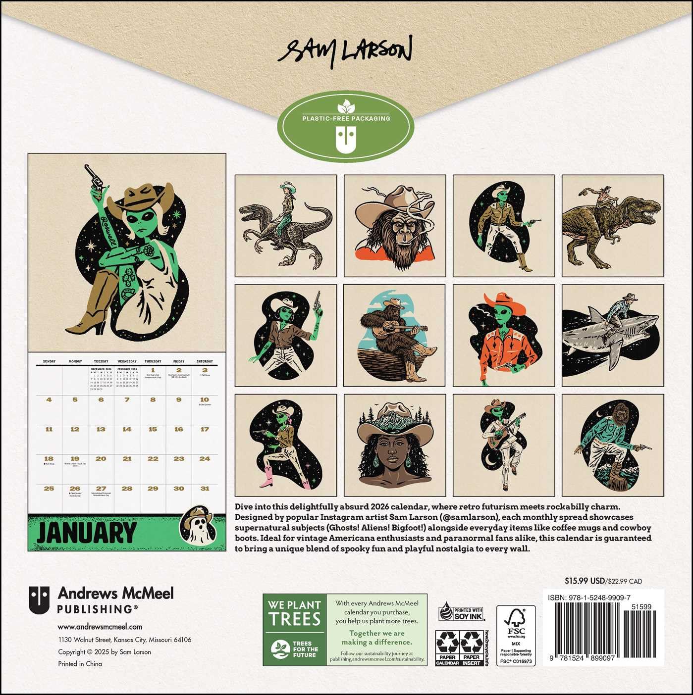Weird, Weird West 2026 Wall Calendar 9781524899097_1