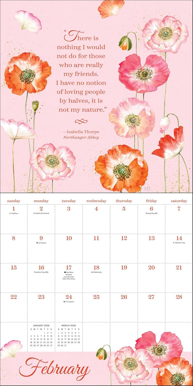The Quotable Jane Austen 2026 Wall Calendar 9781524899370_2