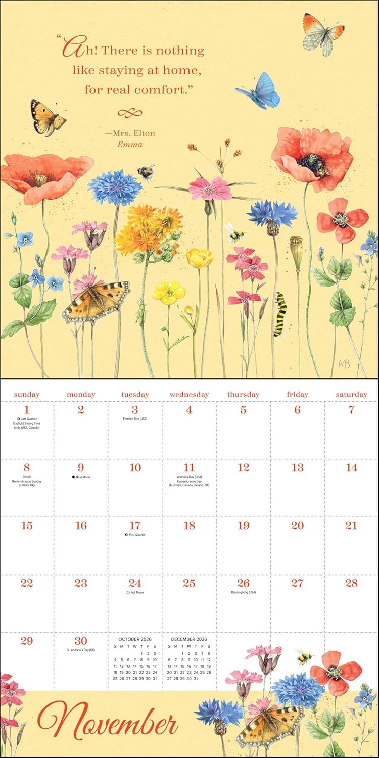 The Quotable Jane Austen 2026 Wall Calendar 9781524899370_4