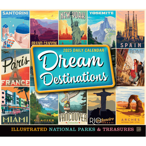 Dream Destinations 2025 Daily Boxed Calendar - Rsvp/Sellers Publishing 9781531941024