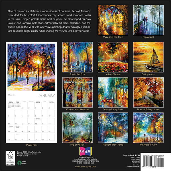 2026 Impressions Of Light 12X12 Wall Calendar - Afemov. Leonid 9781531943318_78804b2b-e44d-40cf-a38f-61850154c203