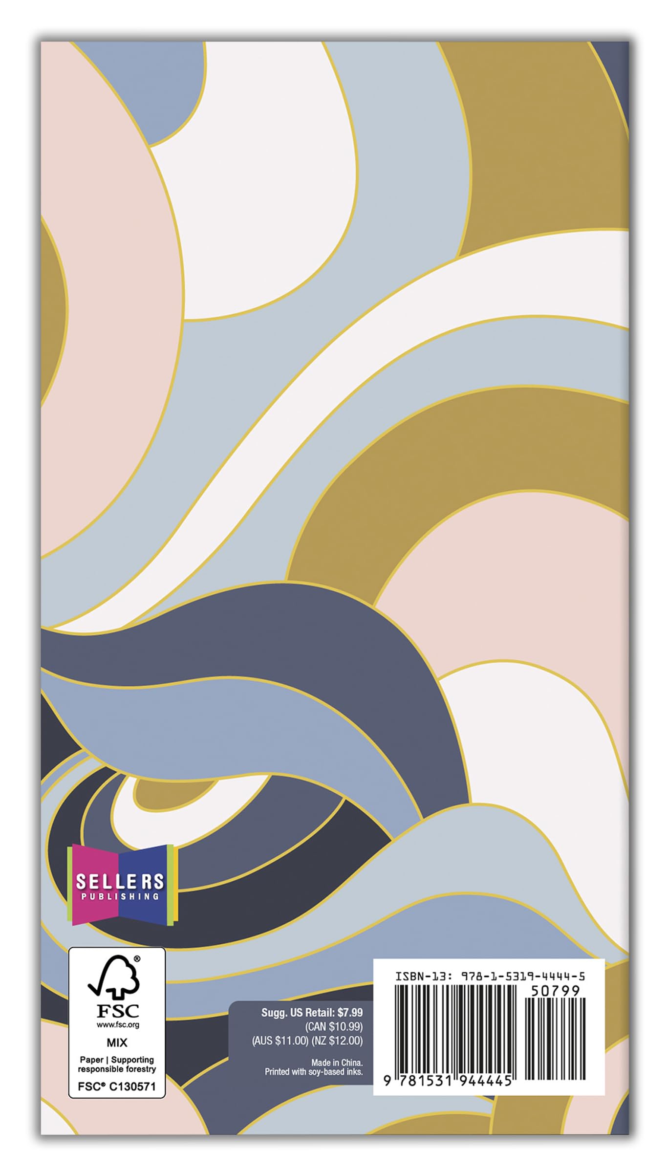 2025-2027 2-Year+ Swirly Waves Pocket Planner 9781531944445