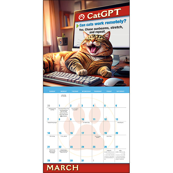 2027 CatGPT Wall Calendar 12X12 20 9781531961152_1