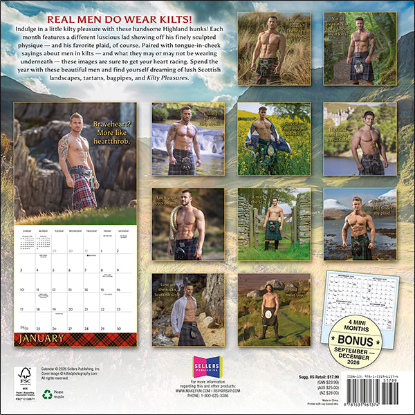 2027 Kilty Pleasures Wall Calendar 12X12 20 9781531961374_cb6fac50-f1d8-4584-9ef4-5e6a53a91162