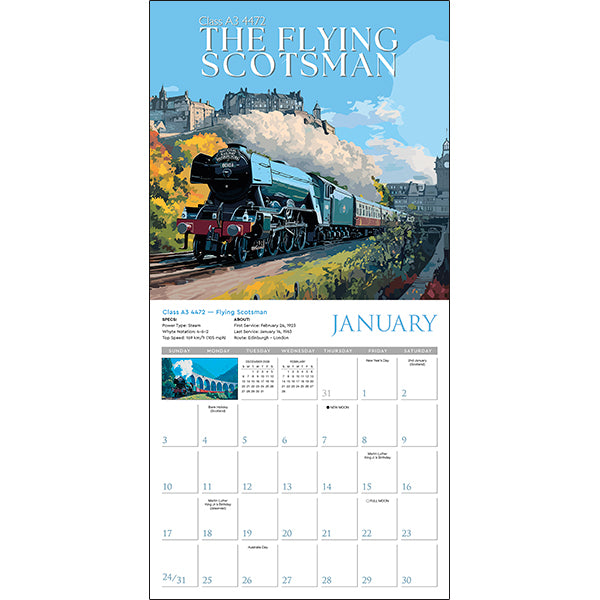 2027 Classic Trains Wall Calendar 12 x 12 20 9781531961565_1