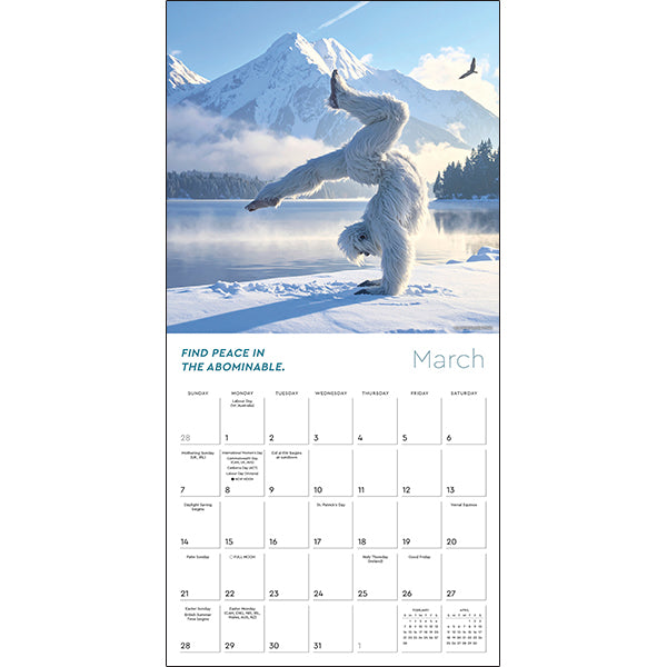 2027 Yeti Yoga (It's Unbelievable!) Wall Calendar 12 x 12 20 9781531961671_1