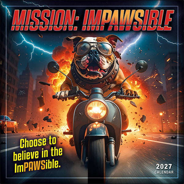 2027 Mission: Impawsible Wall Calendar 12 x 12 20 9781531961688