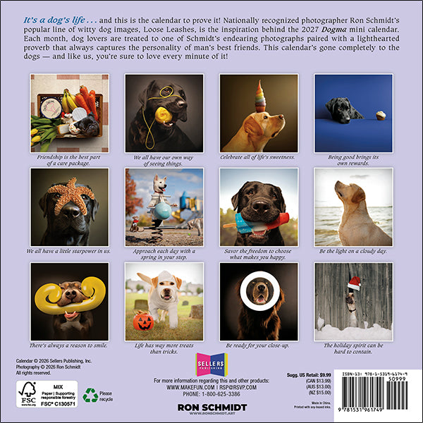 2027 Dogma: A Dog's Guide to Life Mini Wall Calendar 7 x 7 20 9781531961749_47d3cc96-f5ae-4407-a9a0-6ec696ee76ab