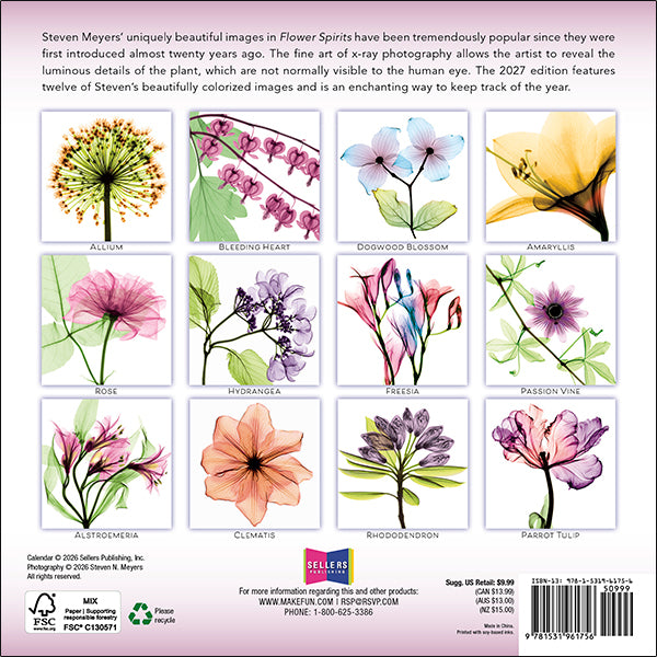 2027 Flower Spirits Mini Wall Calendar 7 x 7 20 9781531961756_1