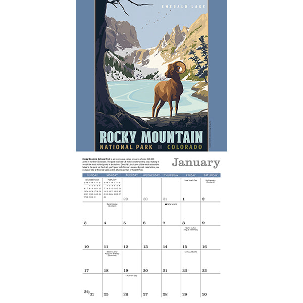 2027 Illustrated National Parks Mini Wall Calendar 7 x 7 - ADG 20 9781531961787_1