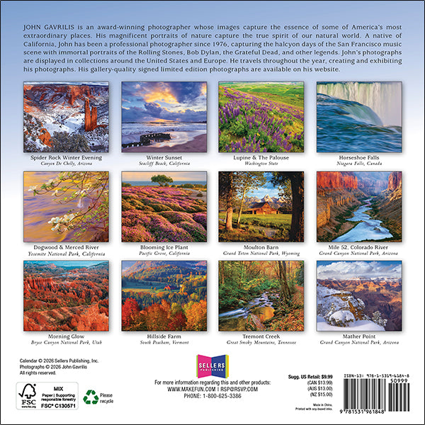 2027 Spirit of Place: America's Treasured Lands Mini Wall Calendar 7 x 7 20 9781531961848_1