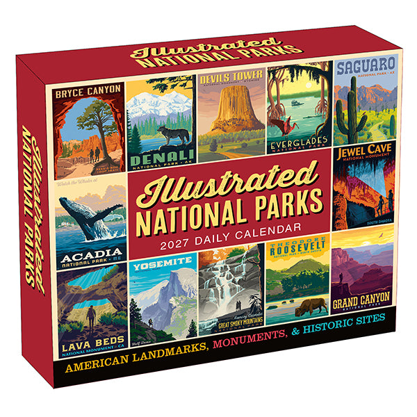 2027 Illustrated National Parks Boxed Daily Calendar - ADG 20 9781531962227