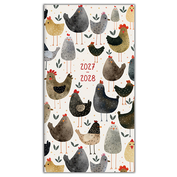 2027-2028 Happy Hens 2-Year Pocket Planner 20 9781531962456