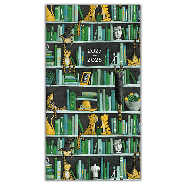 2027-2028 Bookshelf Cats 2-Year Pocket Planner 20 9781531962494