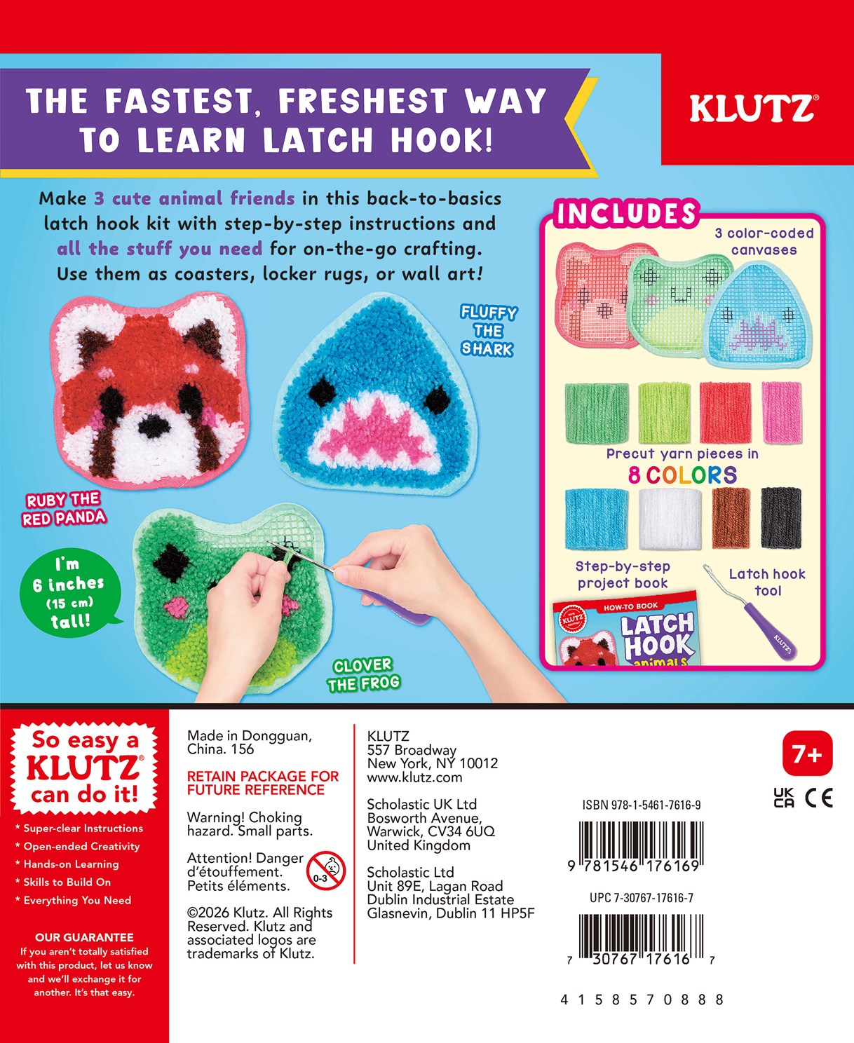 Latch Hook Animals: Red Panda, Frog & Shark from Klutz 20 9781546176169_4