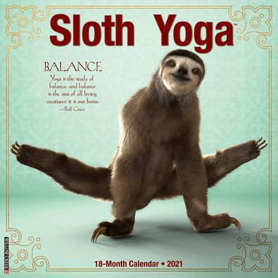 SLOTH YOGA 2021 WALL CALENDAR - 9781549213373_ff9fa4ac-d673-427d-a289-3c667d46523a
