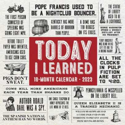 Today I Learned 2023 Wall Calendar - Willow Creek Press 9781549229671_961f218c-5174-42fa-b1c8-8948d27f64be