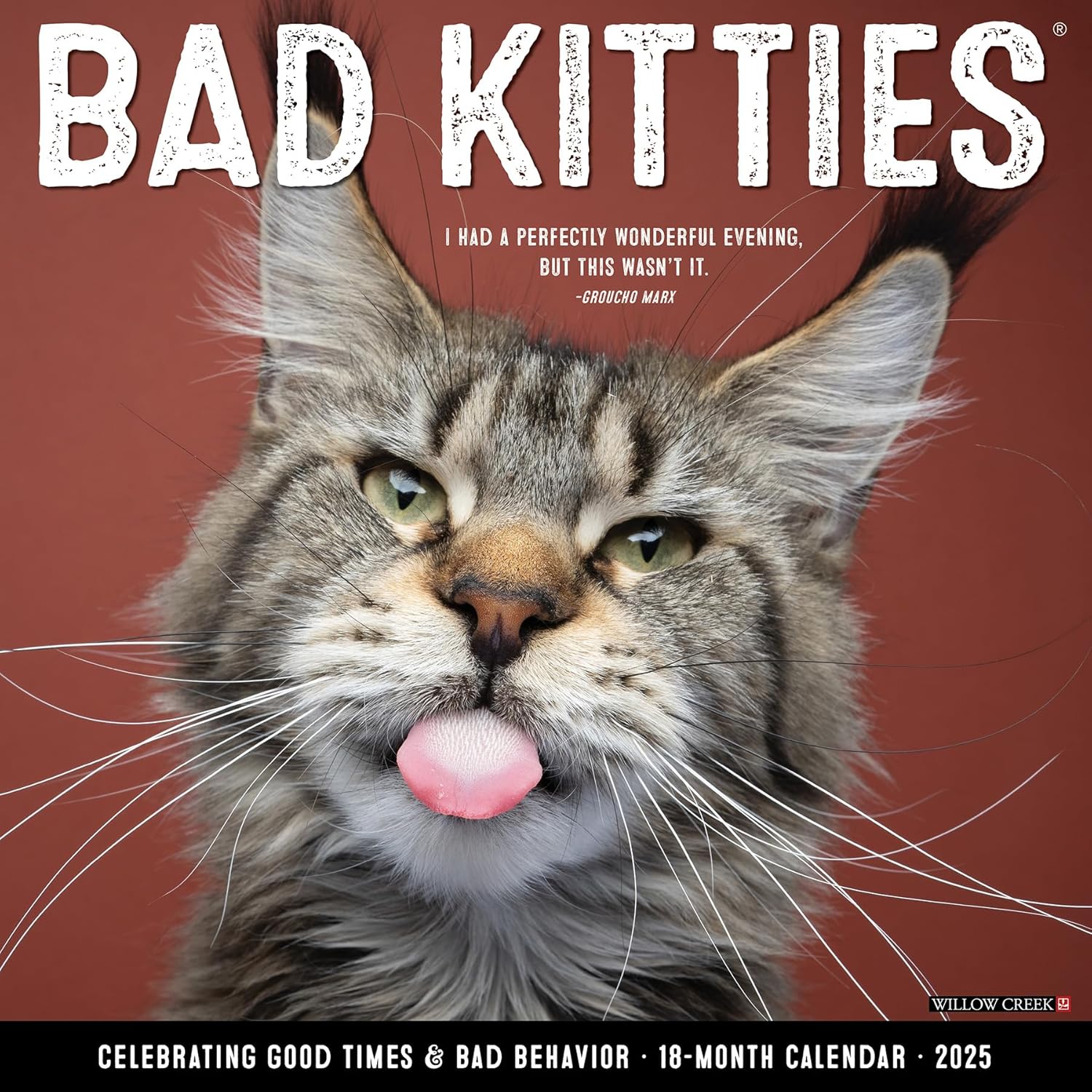 Bad Kitties 2025 Wall Calendar - Willow Creek Press 9781549241574
