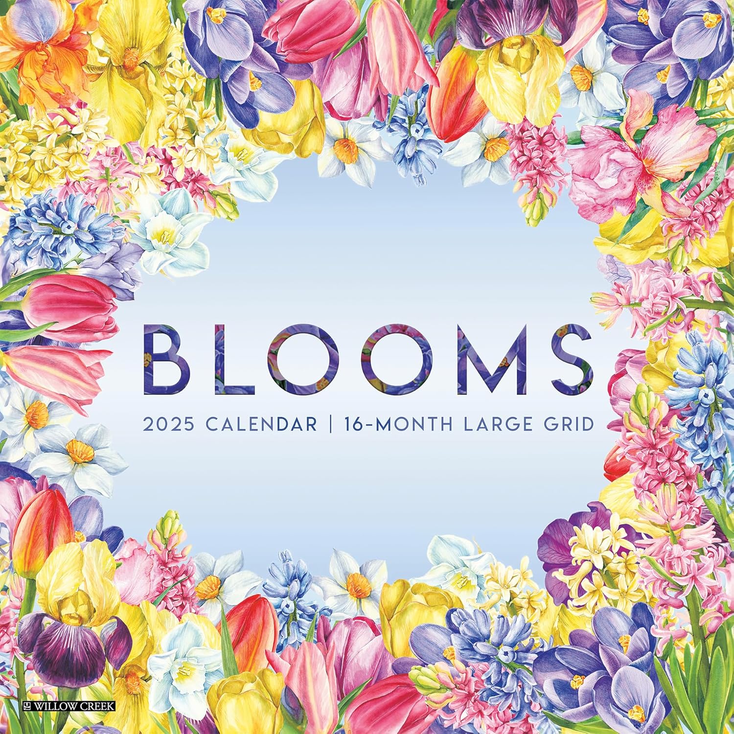 Blooms—Large Grid 2025 Wall Calendar - Willow Creek Press 9781549246449