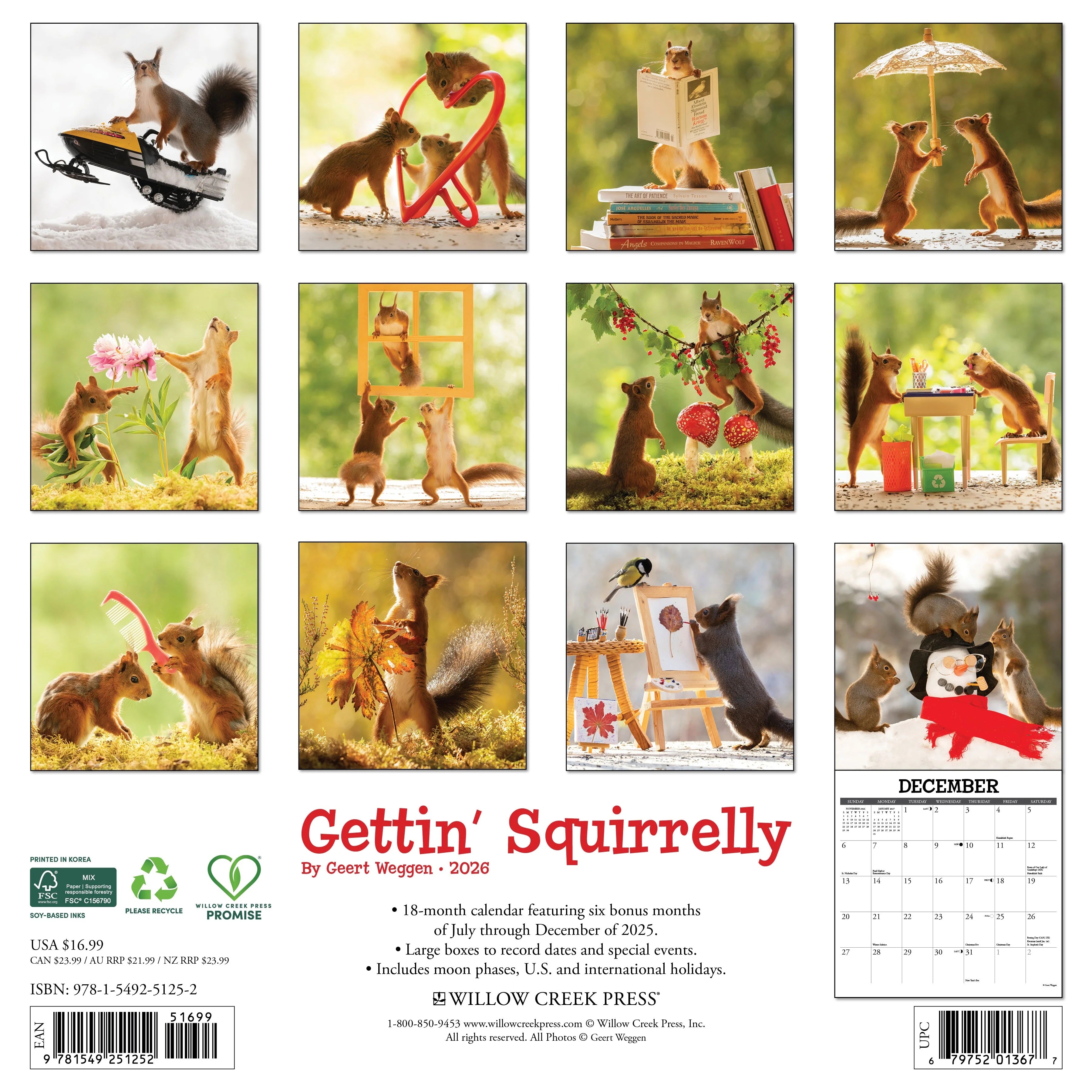 2026 Gettin' Squirrelly Wall Calendar 9781549251252