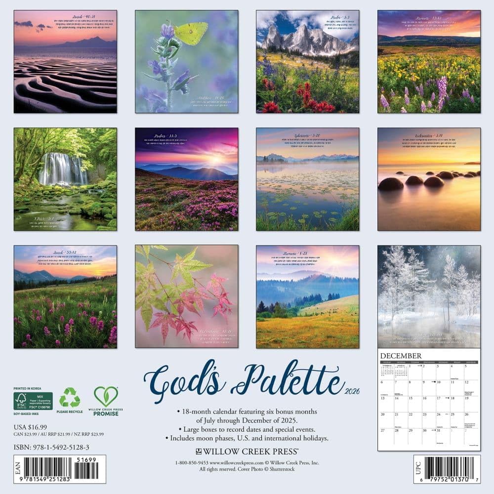 2026 God's Palette Wall Calendar 9781549251283