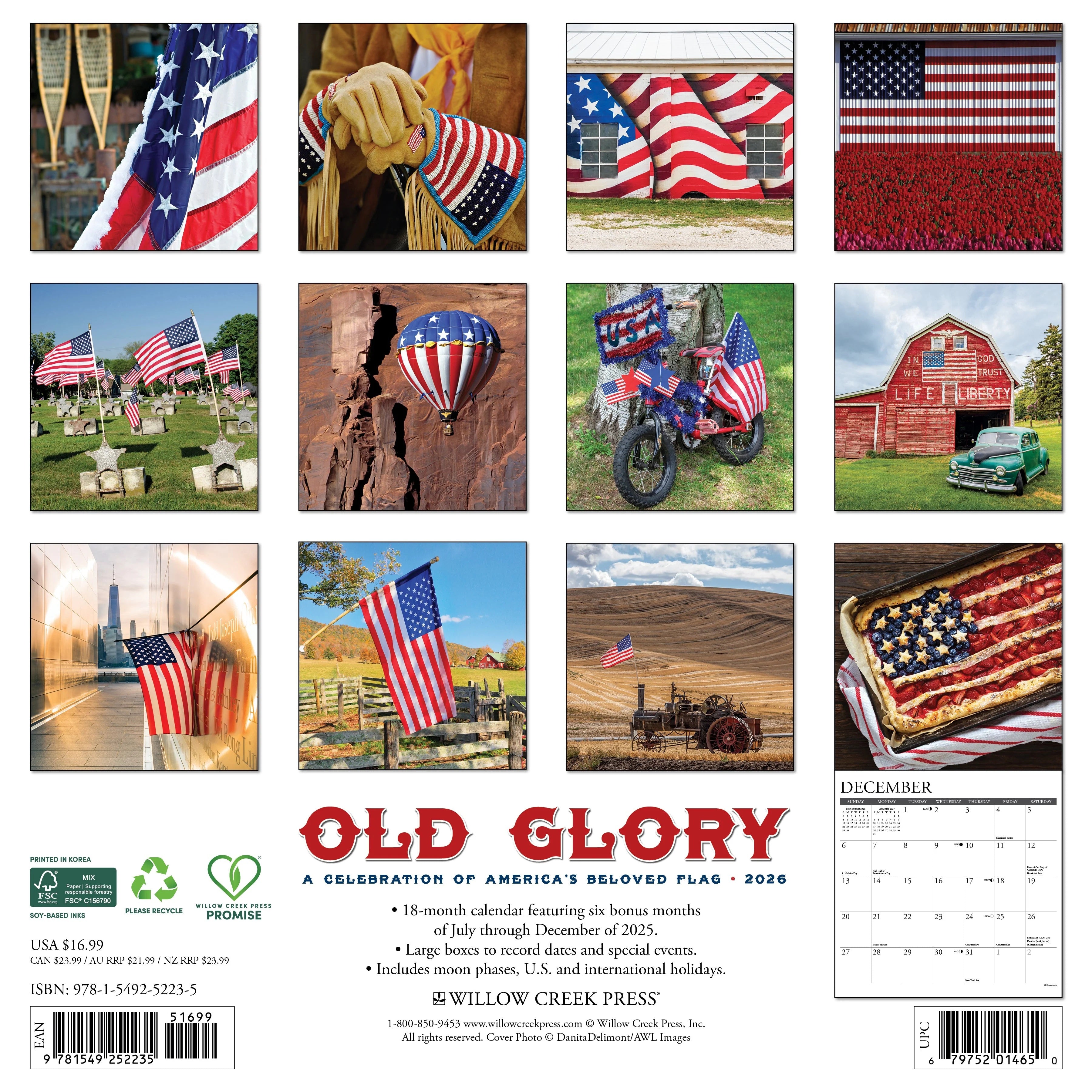 2026 Old Glory Wall Calendar 9781549252235_a0bf256f-59c0-49ce-9aa3-33deb09e2bc4