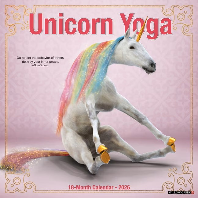 2026 Unicorn Yoga Wall Calendar 9781549253058