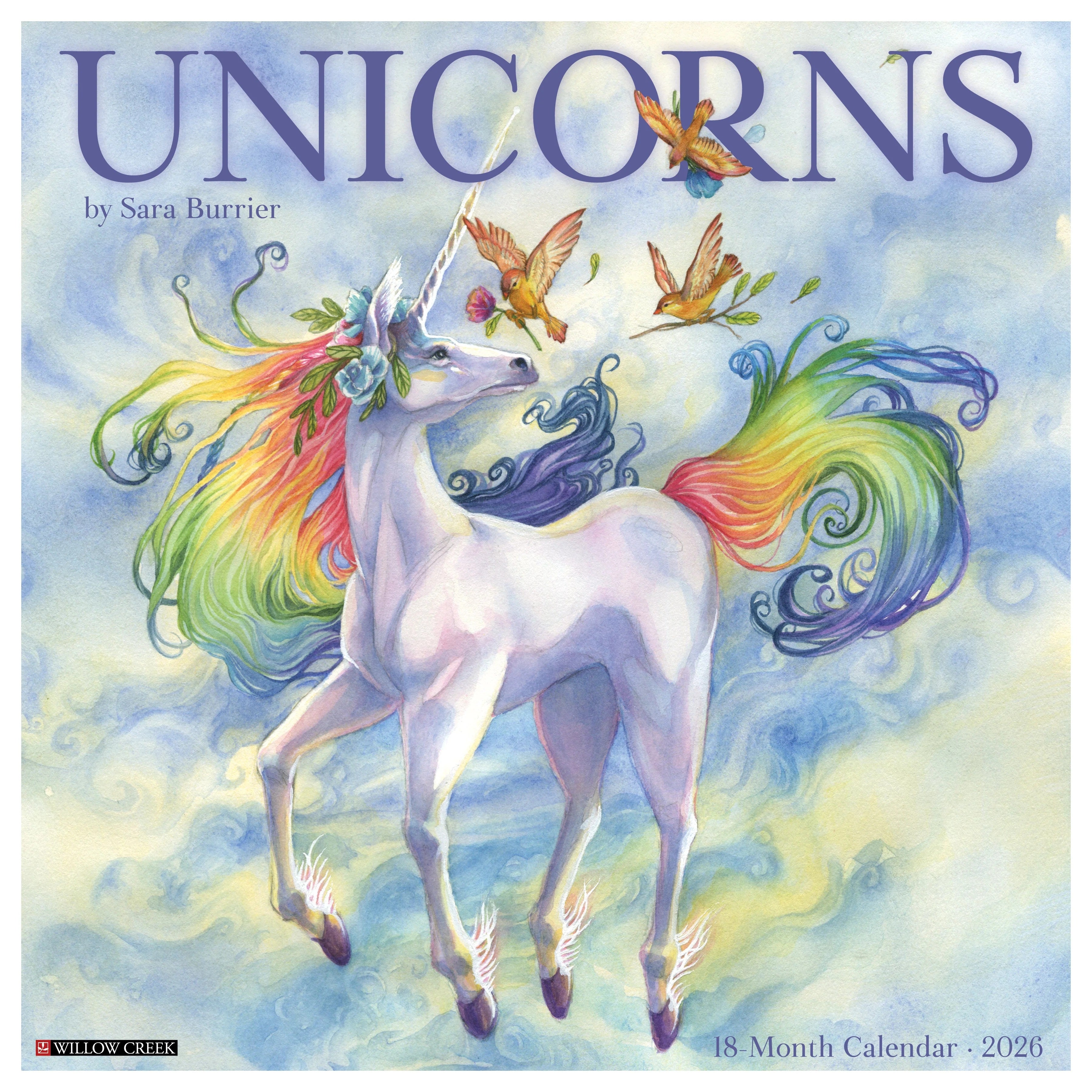 2026 Unicorns By Sara Burrier (Art) Wall Calendar 9781549253065
