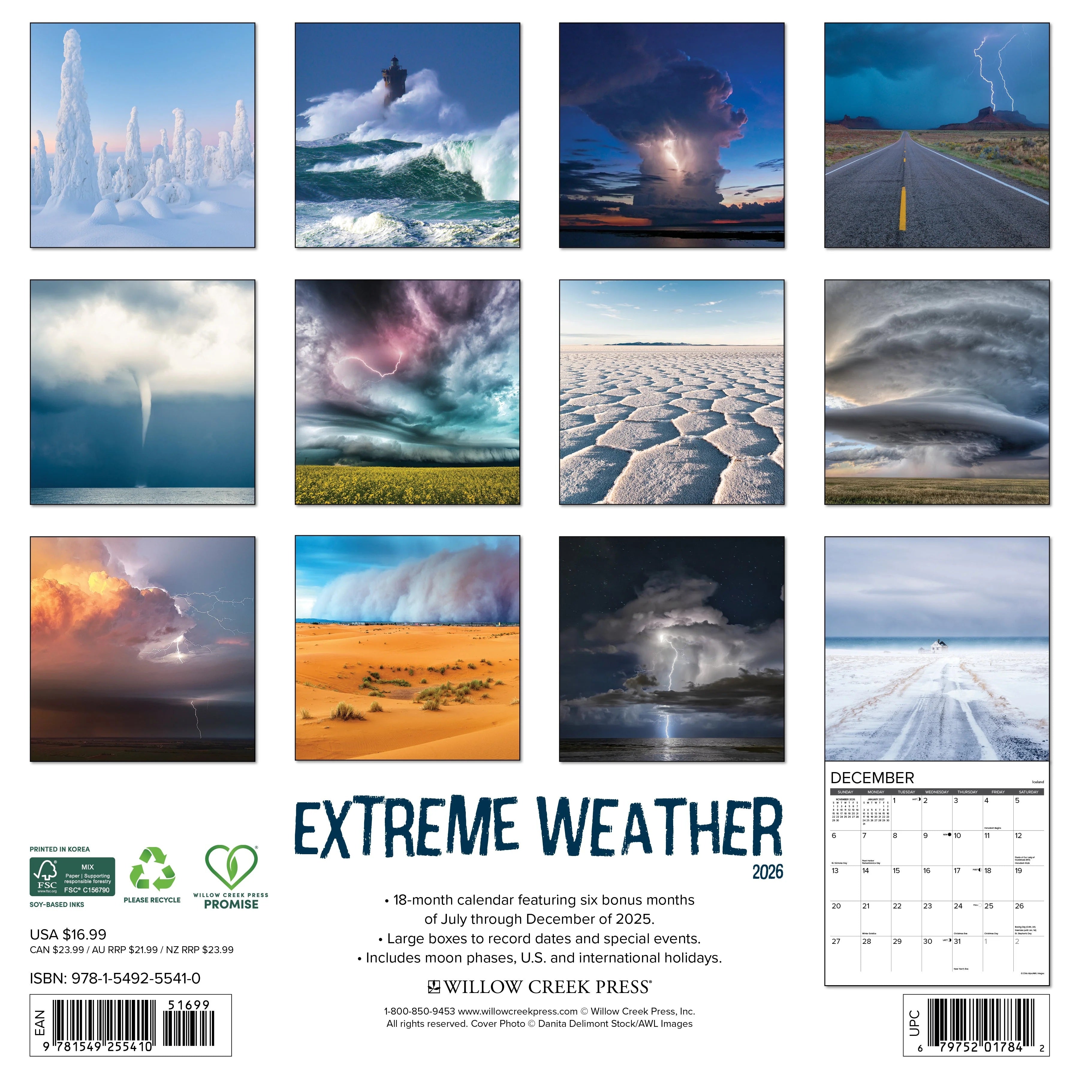 2026 Extreme Weather Wall Calendar 9781549255410_0927feb5-7371-47da-a521-c16d2072d1b1