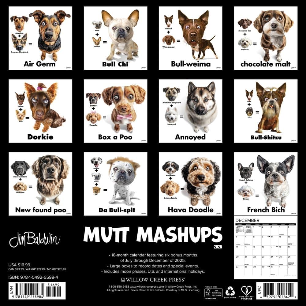 2026 The Mutt 12X12 Wall Calendar 9781549255984
