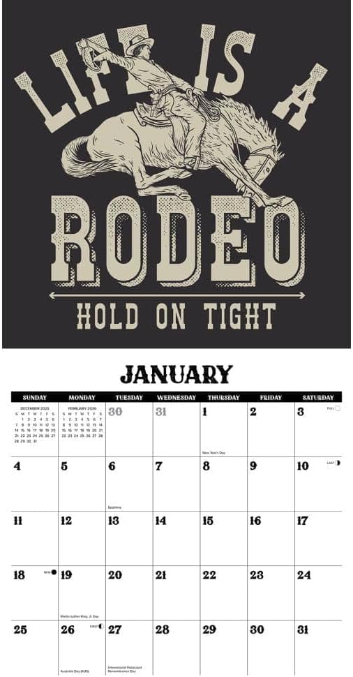 2026 Not My First Rodeo Wall Calendar 9781549256097_1