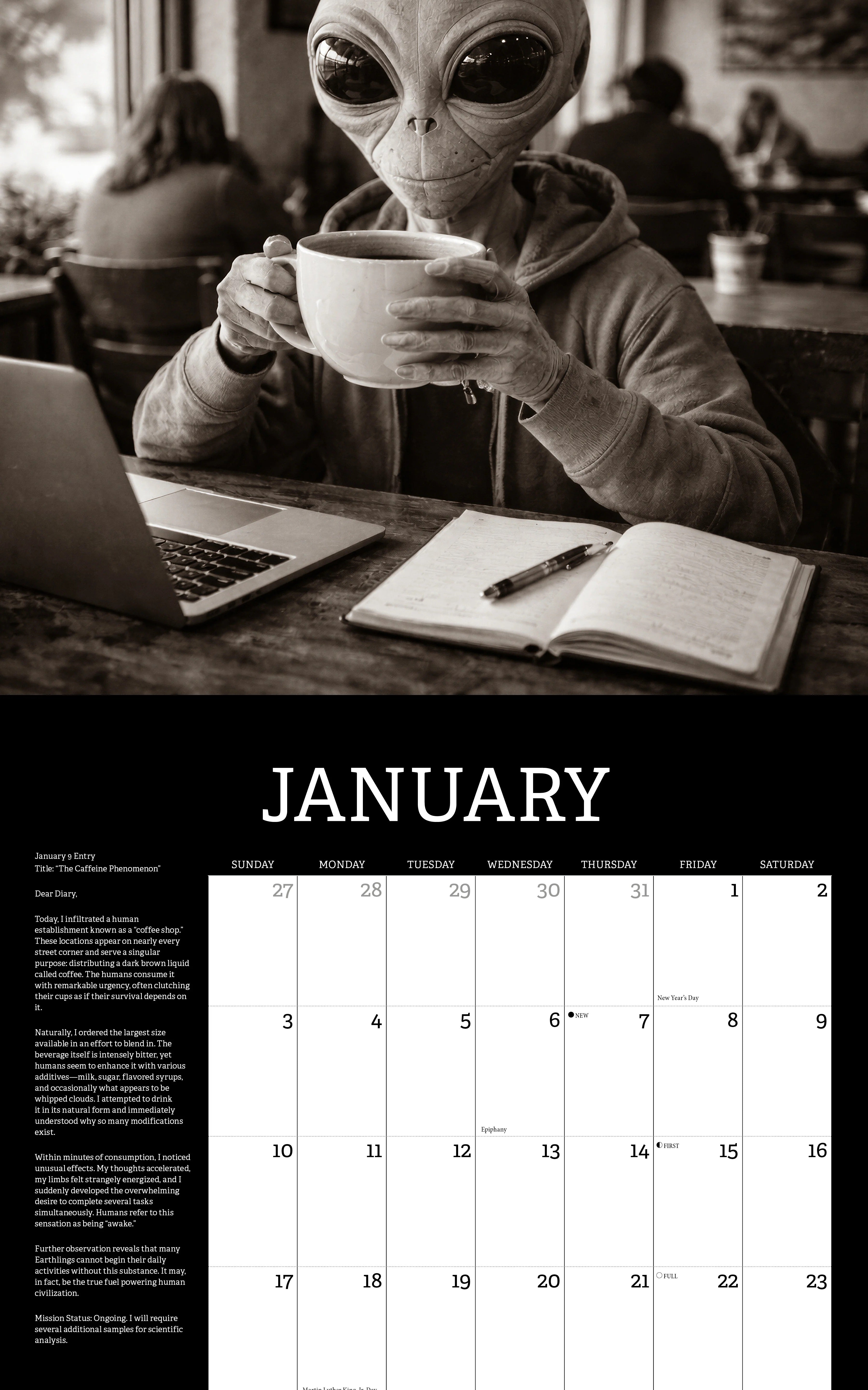 2027 Alien Diaries Wall Calendar 12X12 20 9781549258688_2