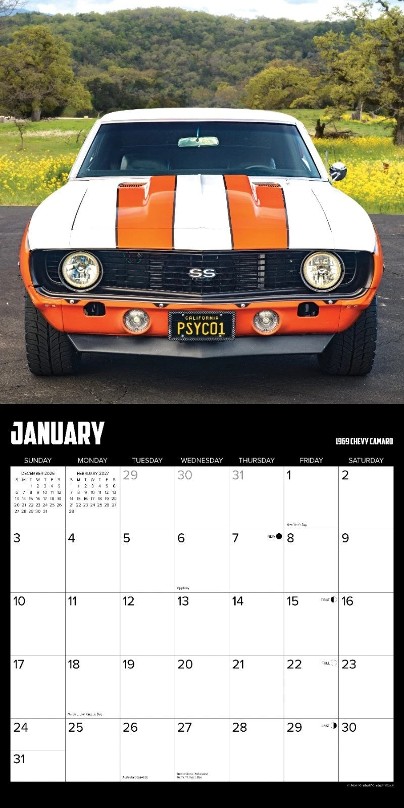 2027 American Muscle Cars Wall Calendar 12X12 20 9781549258732_3