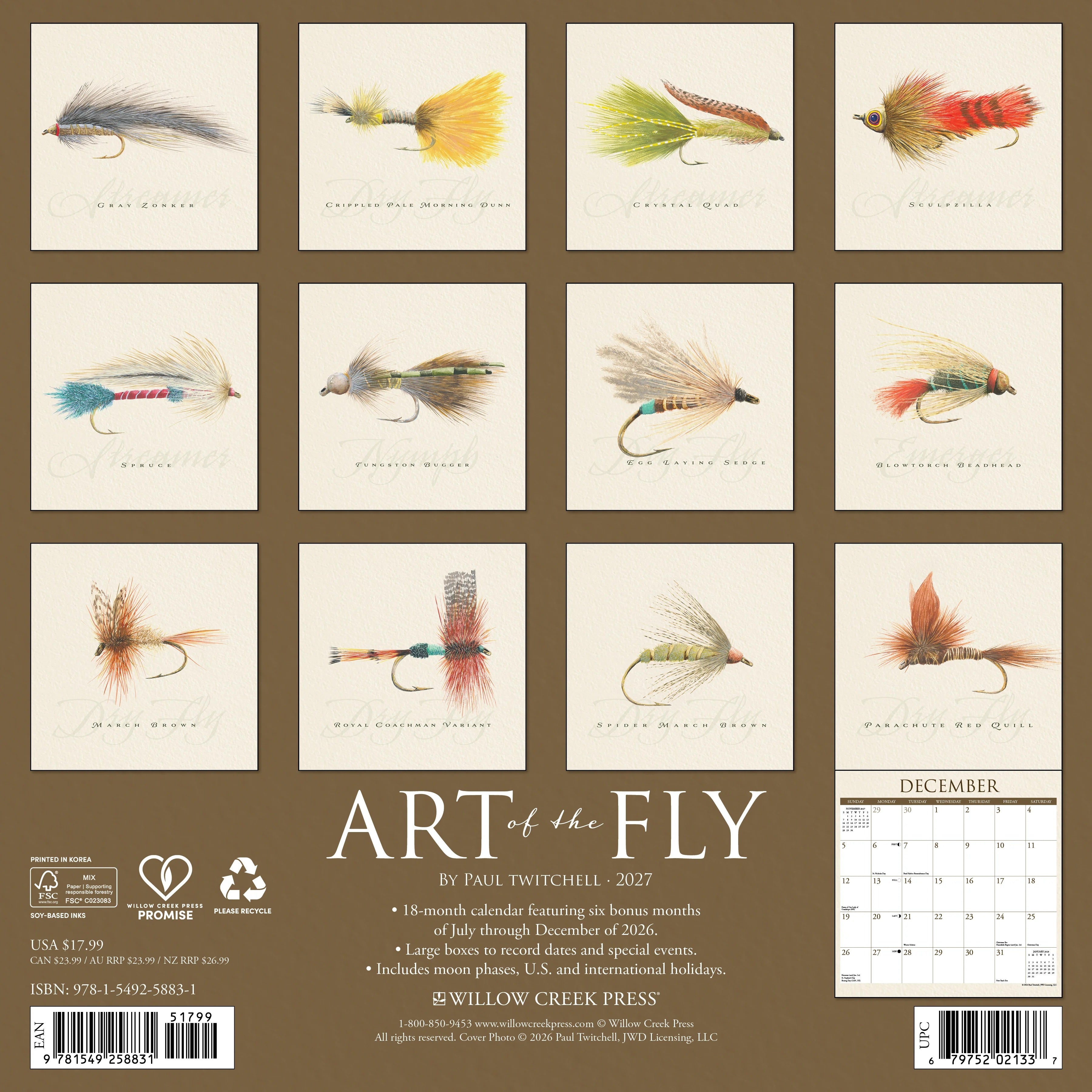 2027 Art of the Fly Wall Calendar 12X12 20 9781549258831_521d71e7-1b2a-4437-84c6-51c0f2ea7456