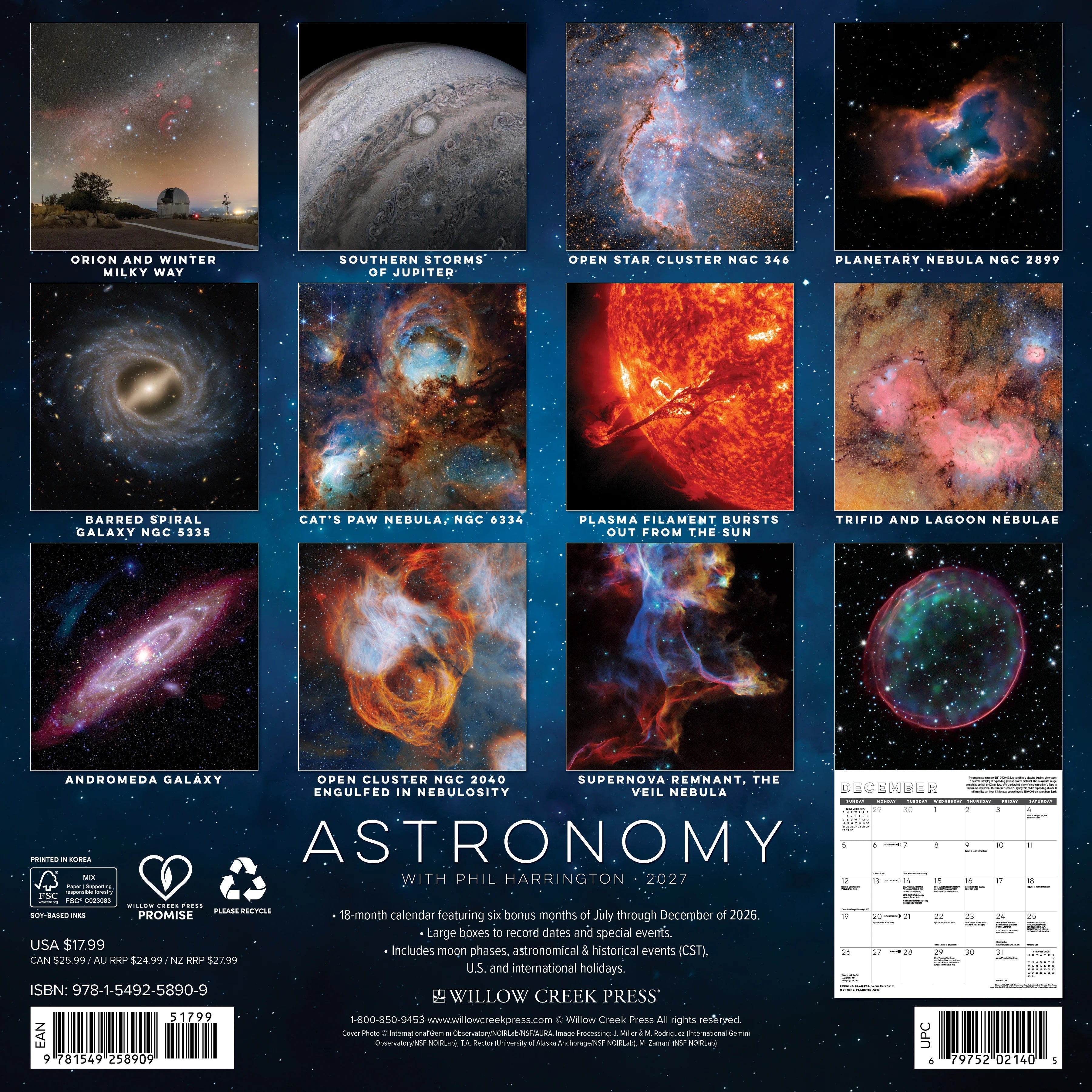 2027 Astronomy Wall Calendar 12X12 20 9781549258909_b31419b1-e2c2-44bd-91e9-e149ee1c1177