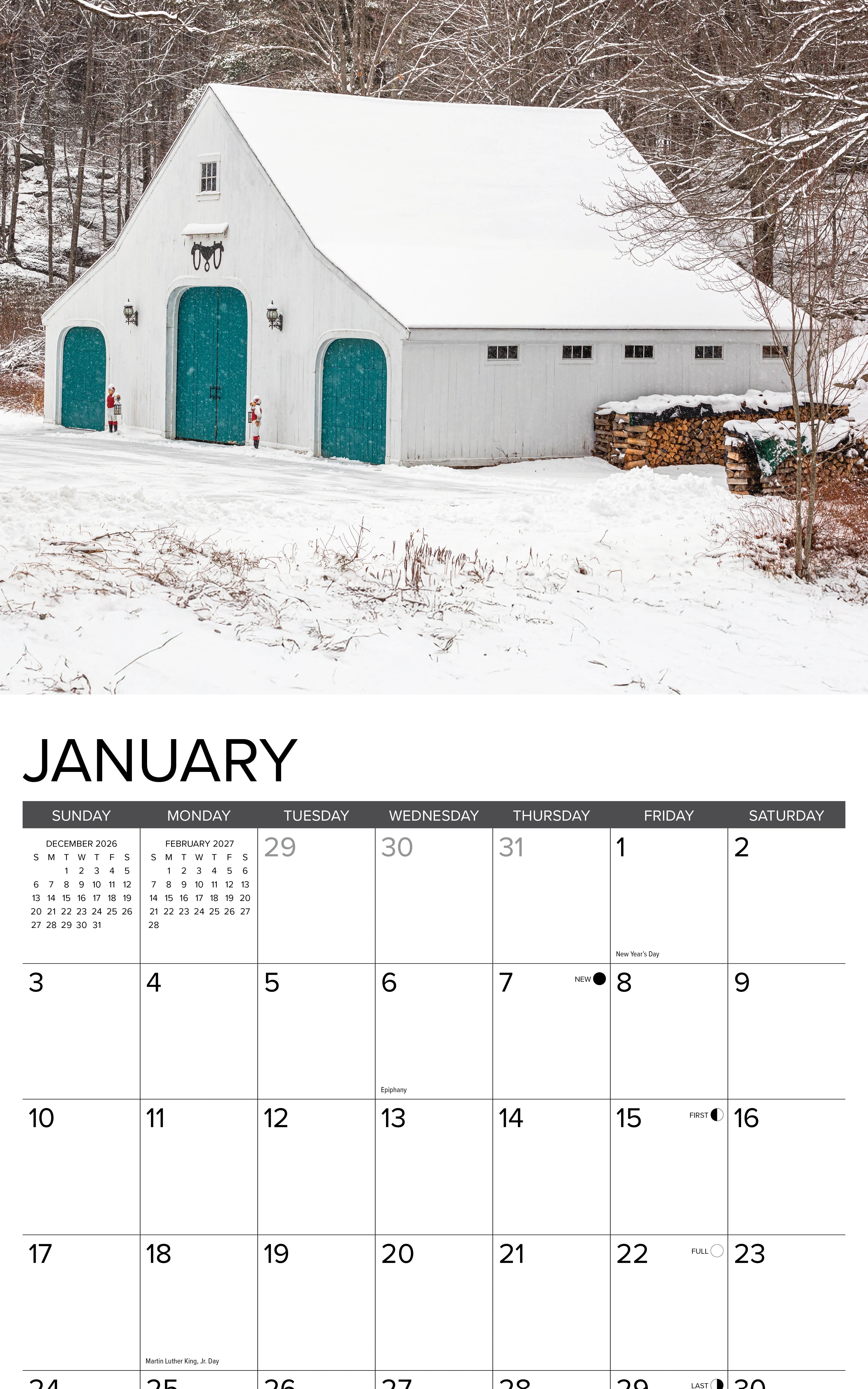 2027 Barns Wall Calendar 12X12 20 9781549259012_1