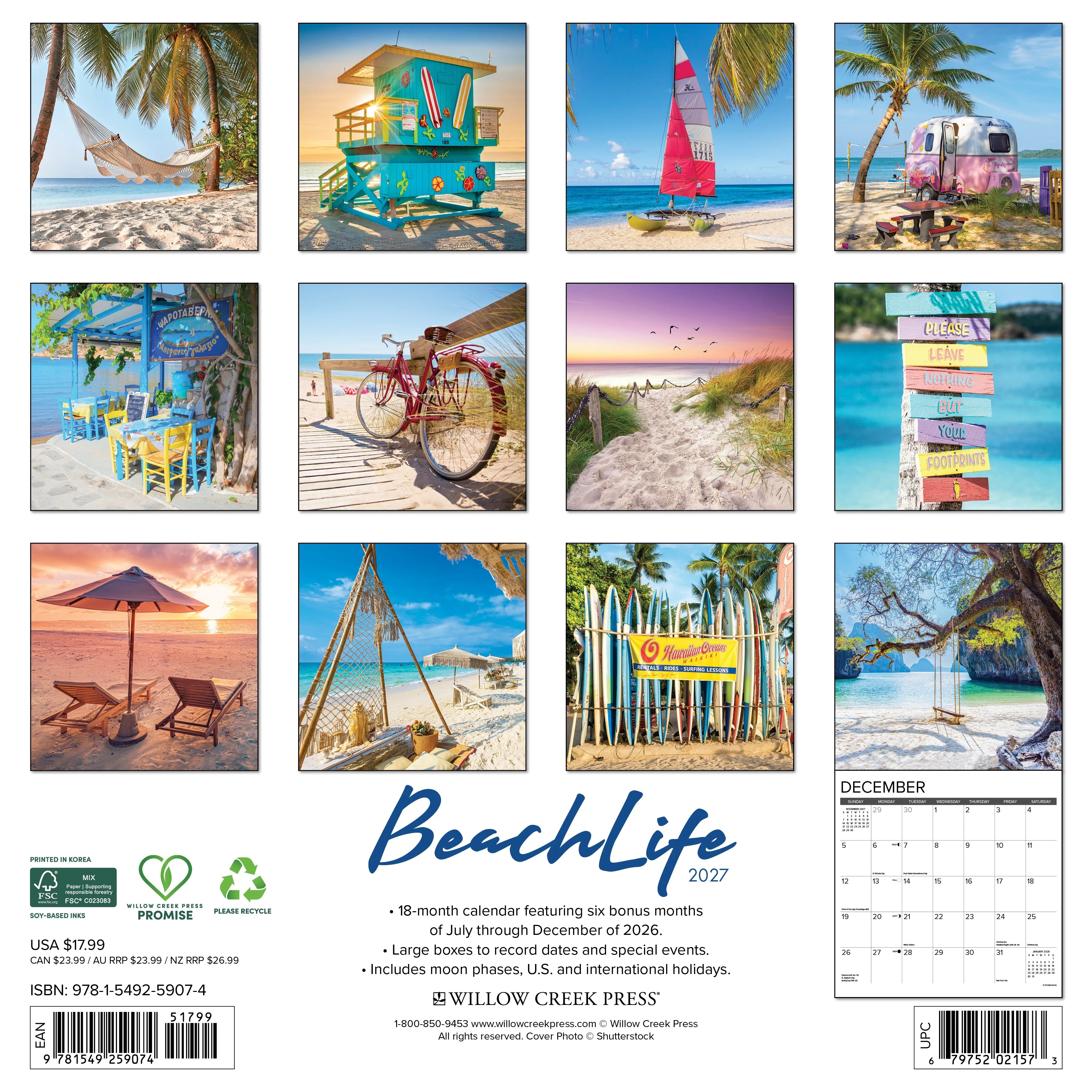 2027 Beachlife Wall Calendar 12X12 20 9781549259074_487ef071-9005-4b9d-90c8-d8deb2b82663