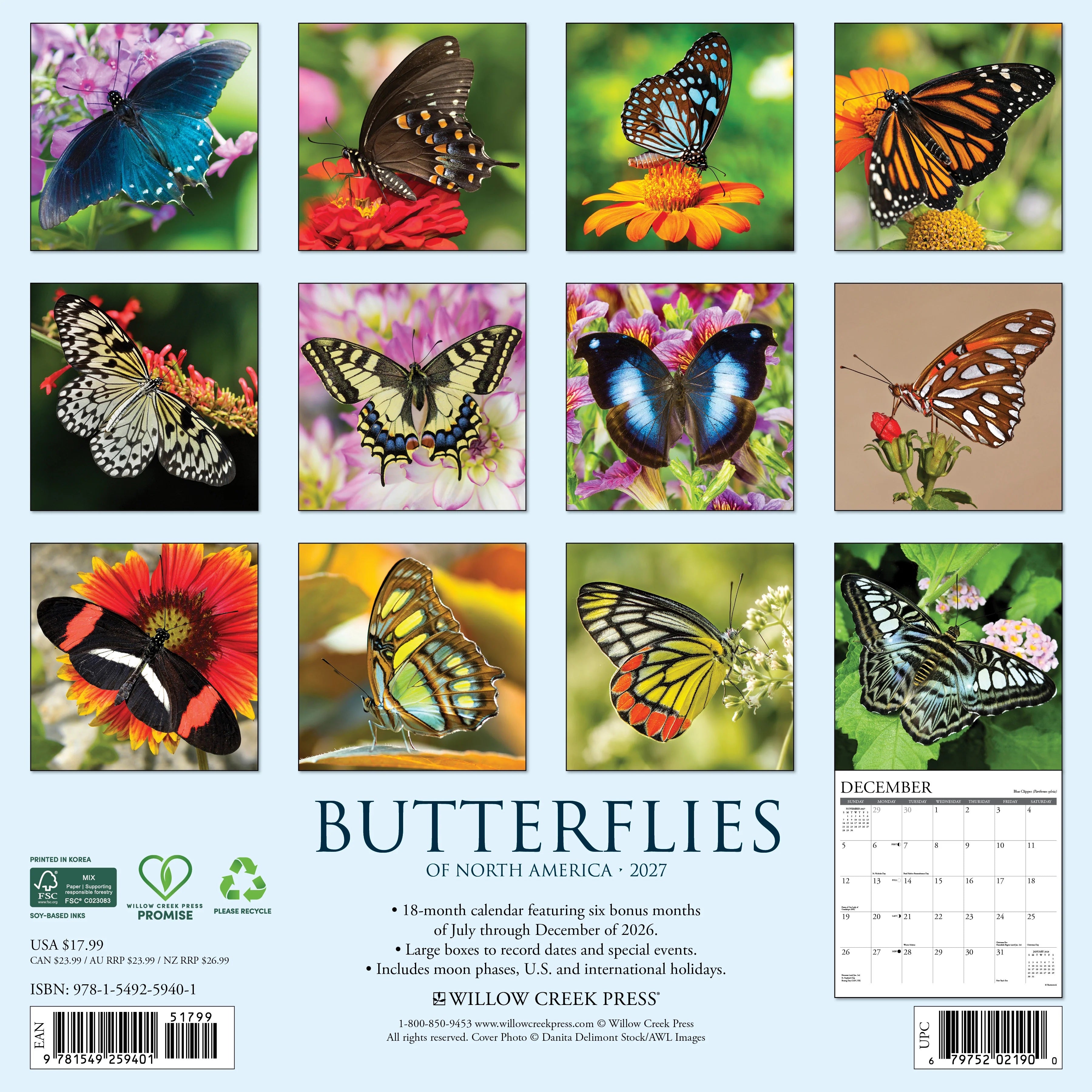 2027 Butterflies of North America Wall Calendar 12X12 20 9781549259401_e3cfd52a-d80e-4c3e-99a1-ce89cb52f00f