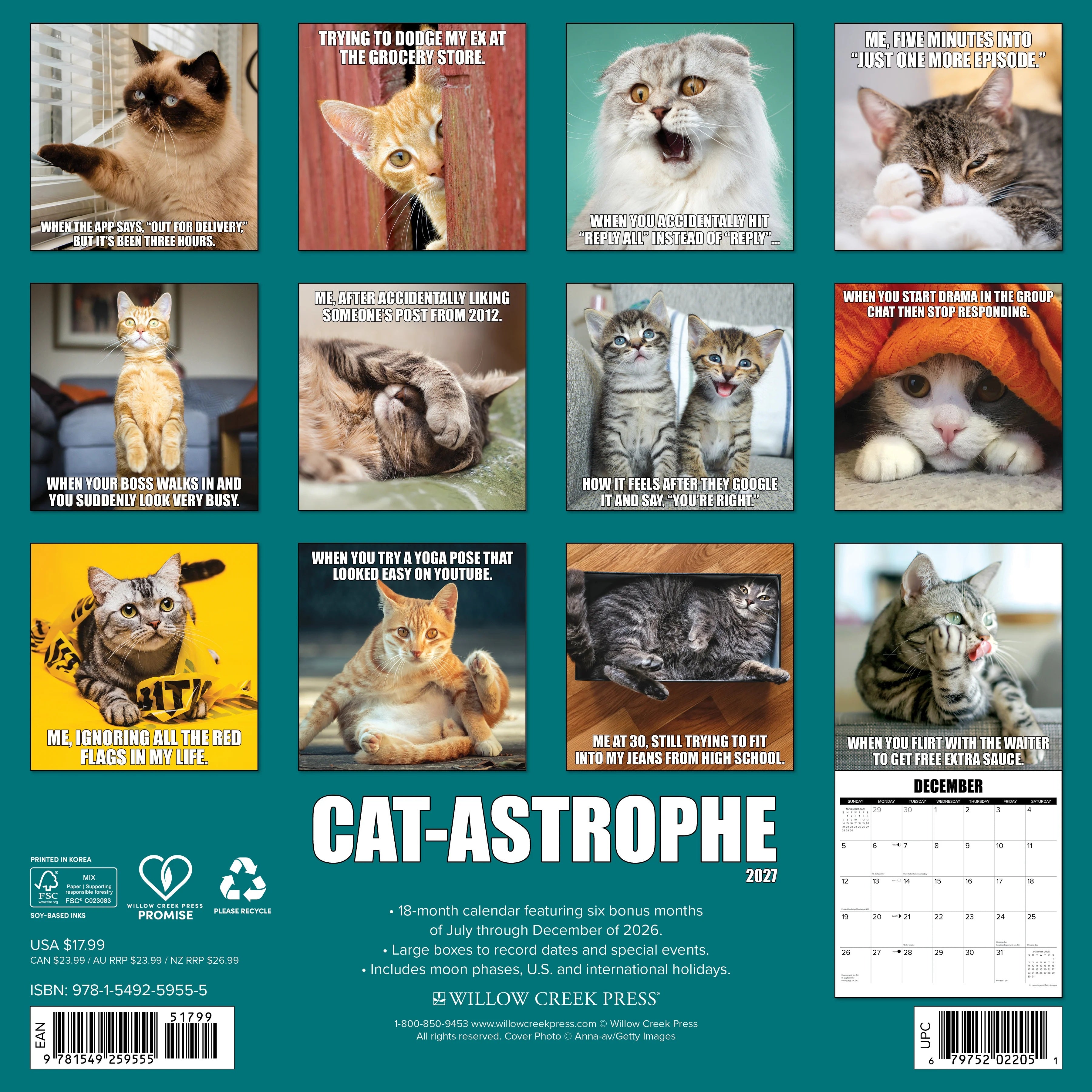 2027 Cat-astrophe Wall Calendar 12X12 20 9781549259555_b6277923-7adf-4b1c-93b4-3e001fd5d1b2