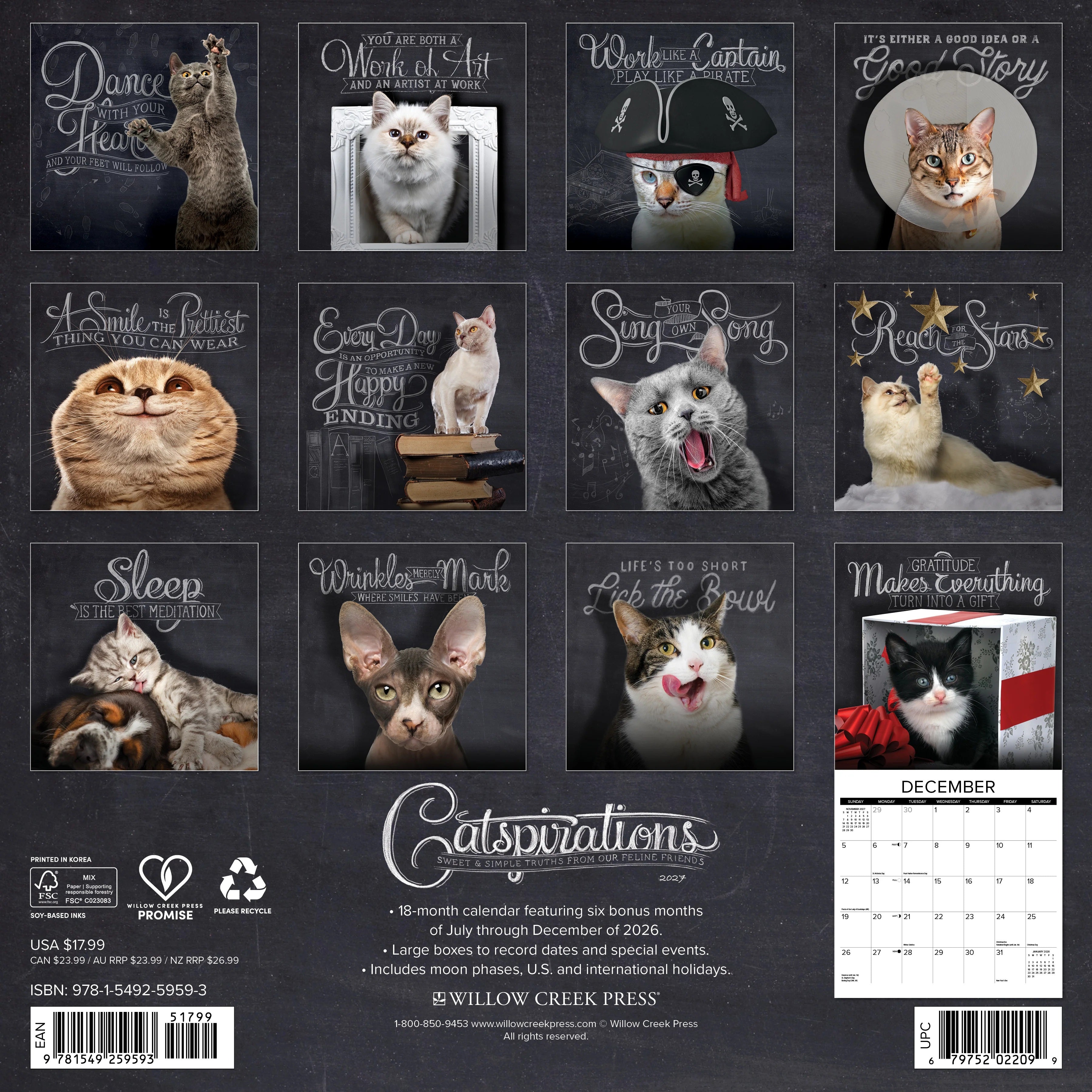 2027 Catspirations Wall Calendar 12X12 20 9781549259593_812d954d-7428-404c-aa50-72df825bc09c